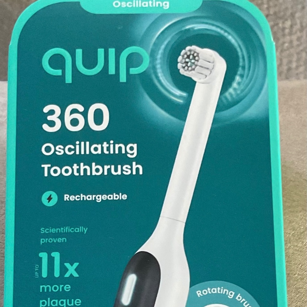 quip 360 Oscillating Rechargeable Electric Toothbrush + Travel Case